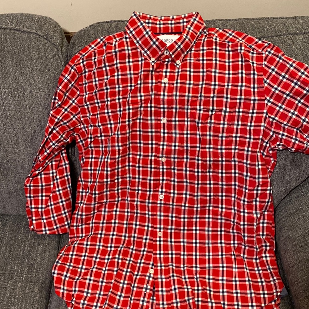 Like New Red, Black & White Checkered Shirt